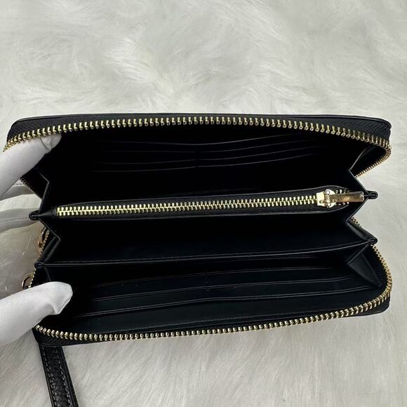 Coach Long Zip Around Wallet With Leopard Print In Leather + Wrist Strap CBT24 - Picture 4 of 6